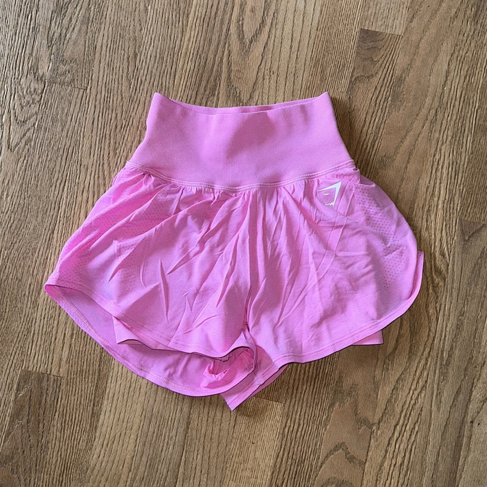 Pink seamless workout shorts